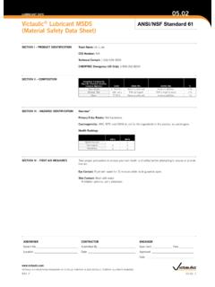 Victaulic Lubricant MSdS (Material Safety data Sheet)