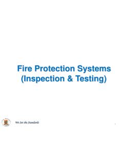 Fire Protection Systems (Inspection &amp; Testing)
