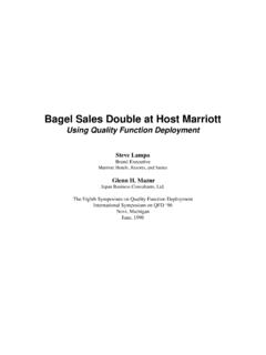 Bagel Sales Double at Host Marriott using QFD - …