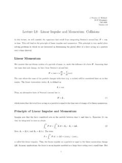 Linear Impulse and Momentum; Collisions - MIT …