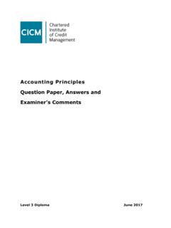 Accounting Principles Question Paper, Answers and