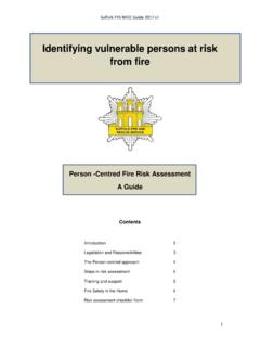 Identifying vulnerable persons at risk from fire