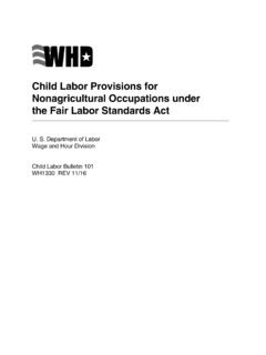 Child Labor Provisions for Nonagricultural Occupations ...