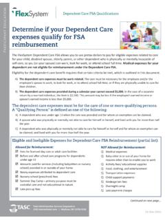 Determine if your Dependent Care expenses qualify for FSA ...