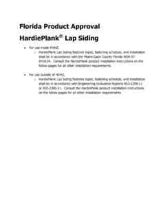 Florida Product Approval HardiePlank Lap Siding