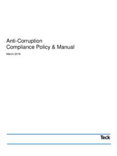 Anti-Corruption Compliance Policy &amp; Manual - Teck