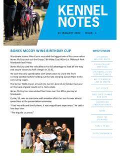 KENNEL NOTES