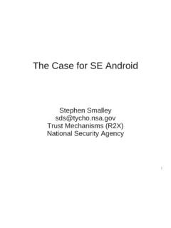 The Case for SE Android - Security-Enhanced Linux