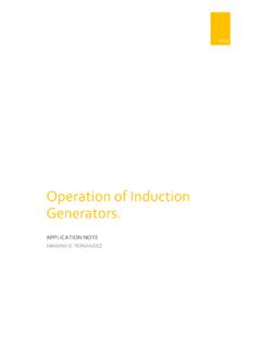 Operation of Induction Generators.