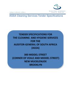 AGSA Cleaning Services Tender Specifications