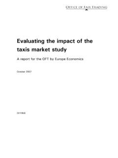 Evaluating the impact of the taxis market study - oft956