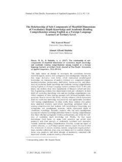 The Relationship of Sub-Components of Manifold Dimensions ...