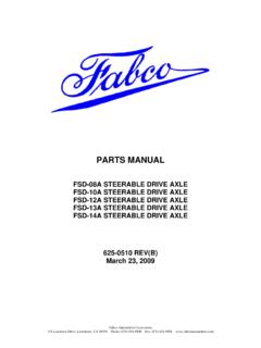 PARTS MANUAL - Welcome to Fabco Axle and Parts.
