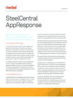 Datasheet: SteelCentral AppResponse - Riverbed