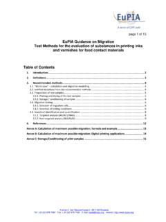 EuPIA Guidance on Migration Test Methods for the ...