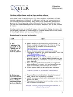 Setting objectives and writing action plans