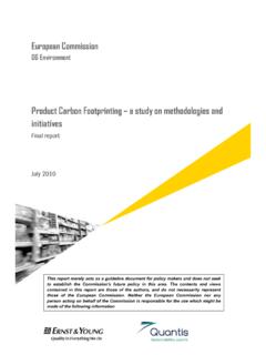 Product Carbon Footprinting – a study on methodologies …