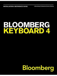 BLOOMBERG KEYBOARD 4 - Bloomberg Professional …