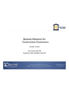 Business Valuations of r Construction Contractors