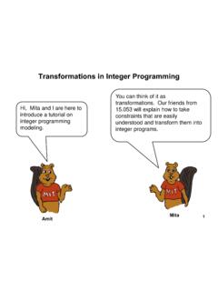 Tutorial 9: Transformations in integer programming