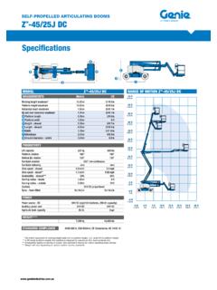 Specifications - Genie Lift