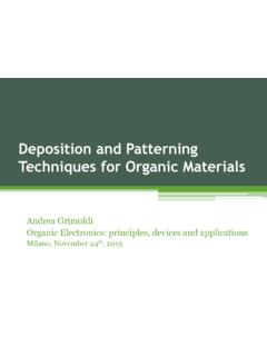 Deposition and Patterning Techniques for Organic Materials