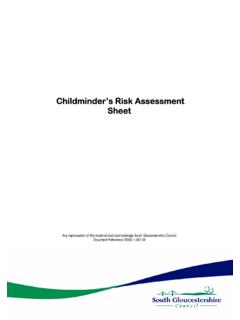 Childminder’s Risk Assessment Sheet - South Gloucestershire