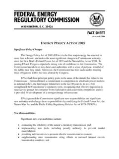 Energy Policy Act of 2005 Fact Sheet