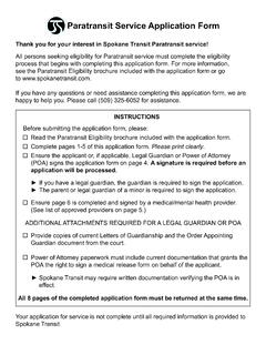 Paratransit Service Application Form