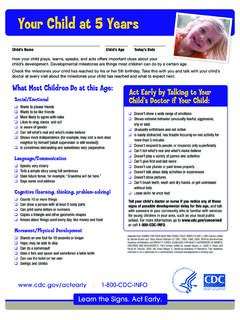 Your Child at 5 Years - Centers for Disease Control and ...