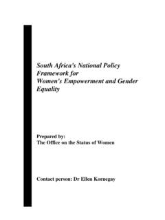South Africa's National Policy Framework for Women's ...