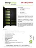 UPS Battery Cabinets - Energy Storage Technologies