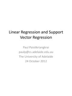Linear Regression and Support Vector Regression