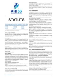 STATUTS ARTICLE 9 - CONVOCATION - ahi33.org