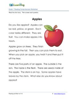 1st Grade 1 Reading Apples - K5 Learning