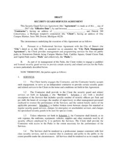 DRAFT SECURITY GUARD SERVICES AGREEMENT Agreement ...