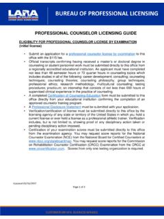 PROFESSIONAL COUNSELOR LICENSING GUIDE