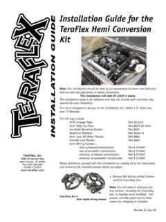 Installation Guide for the TeraFlex Hemi Conversion ...