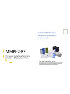 MMPI-2-RF - Dr. Marco Vicentini