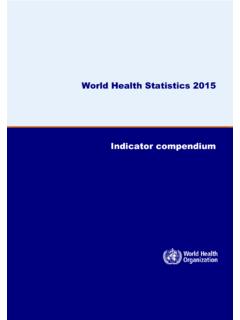 World Health Statistics 2015 I Indicator …