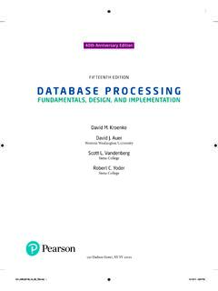 FIFTEENTH EDITION DATABASE PROCESSING - Pearson
