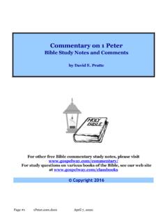 Commentary on 1 Peter - Bible Study Lessons