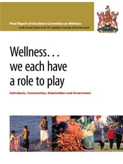 Wellness… we each have a role to play - New Brunswick