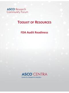 FDA Audit Readiness - ASCO