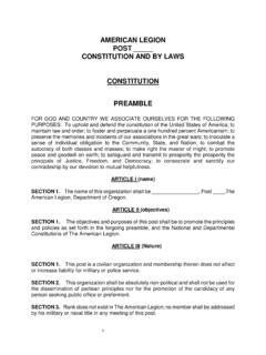 AMERICAN LEGION POST CONSTITUTION AND BY LAWS …