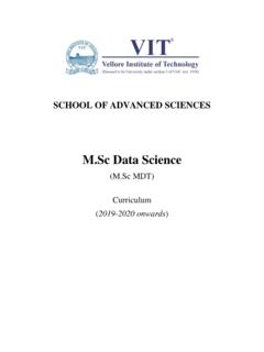 M.Sc Data Science - Vellore Institute of Technology
