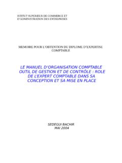 LE MANUEL D’ORGANISATION COMPTABLE OUTIL DE …