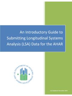 An Introductory Guide to Submitting LSA Data for the Ahar