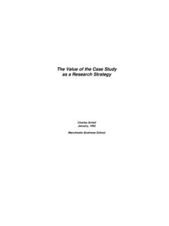The Value of the Case Study as a Research Strategy