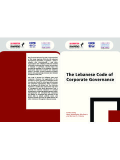 The Lebanese Code of - Corporate governance